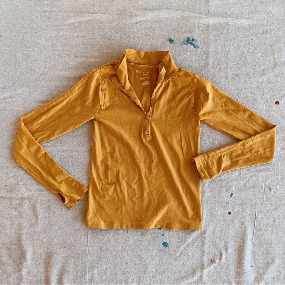 Free people movement yellow half zip pullover